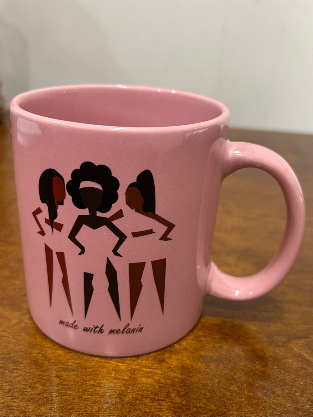 Pink Ceramic 'Made with Melanin' Women's Coffee Mug